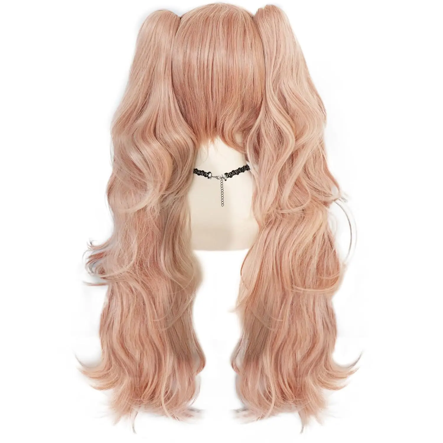 Light Pink Cosplay Wig Long Synthetic Wig For Girls Costume Party Halloween Wig Ponytail Wig for Christmas