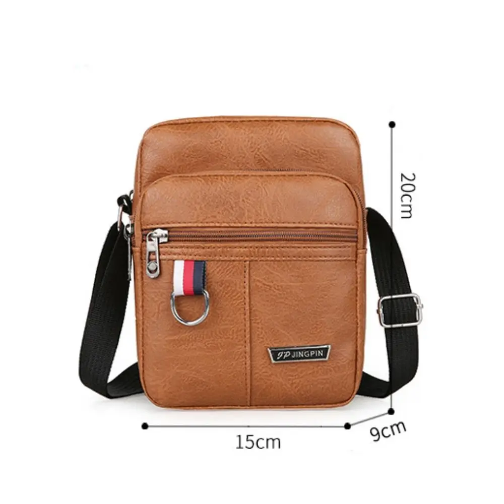 Leather Men's Sling Bag Messenger Shoulder Crossbody Bags Large Capacity Handbags Multifunctional