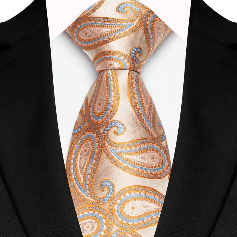 Luxury 8CM Mens Necktie Paisley Floral Ties For Man Jacquard Woven Business Party Accessories Neck Tie For Man