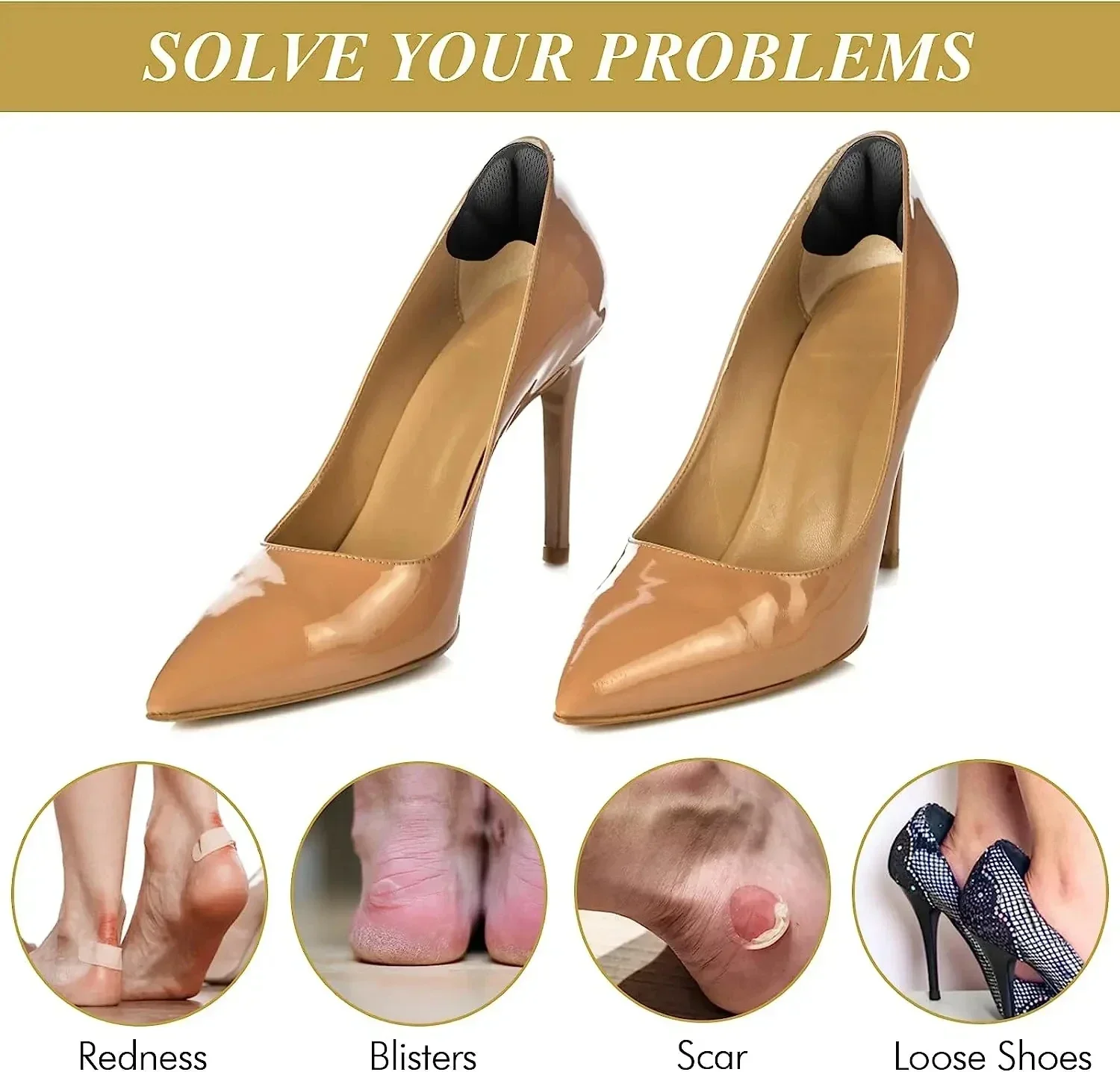 Insoles Heel Pads Lightweight for Sport Shoes Adjustable Cute Size Back Sticker Antiwear Feet Soft Pad Relief Anti-wear Cushions