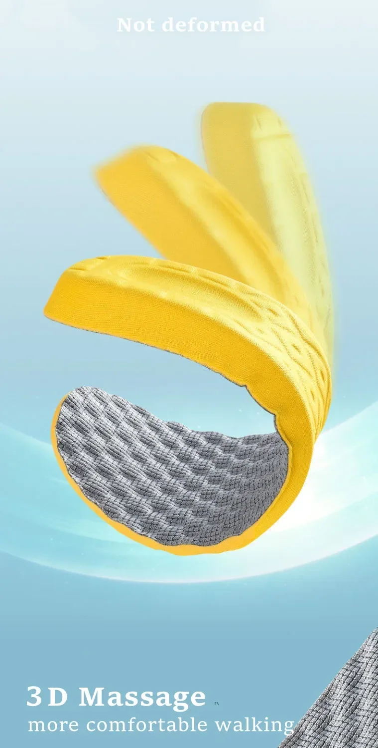 Unisex Memory Foam Arch Support Insoles, Soft Comfort Shoe Pads, Shock Absorbing Inserts for Sneakers, Foot Care for Long Time