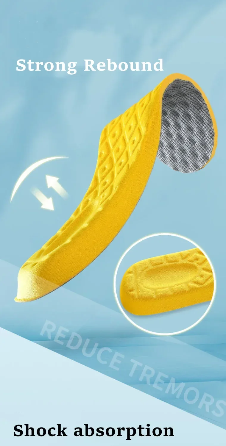 Unisex Memory Foam Arch Support Insoles, Soft Comfort Shoe Pads, Shock Absorbing Inserts for Sneakers, Foot Care for Long Time