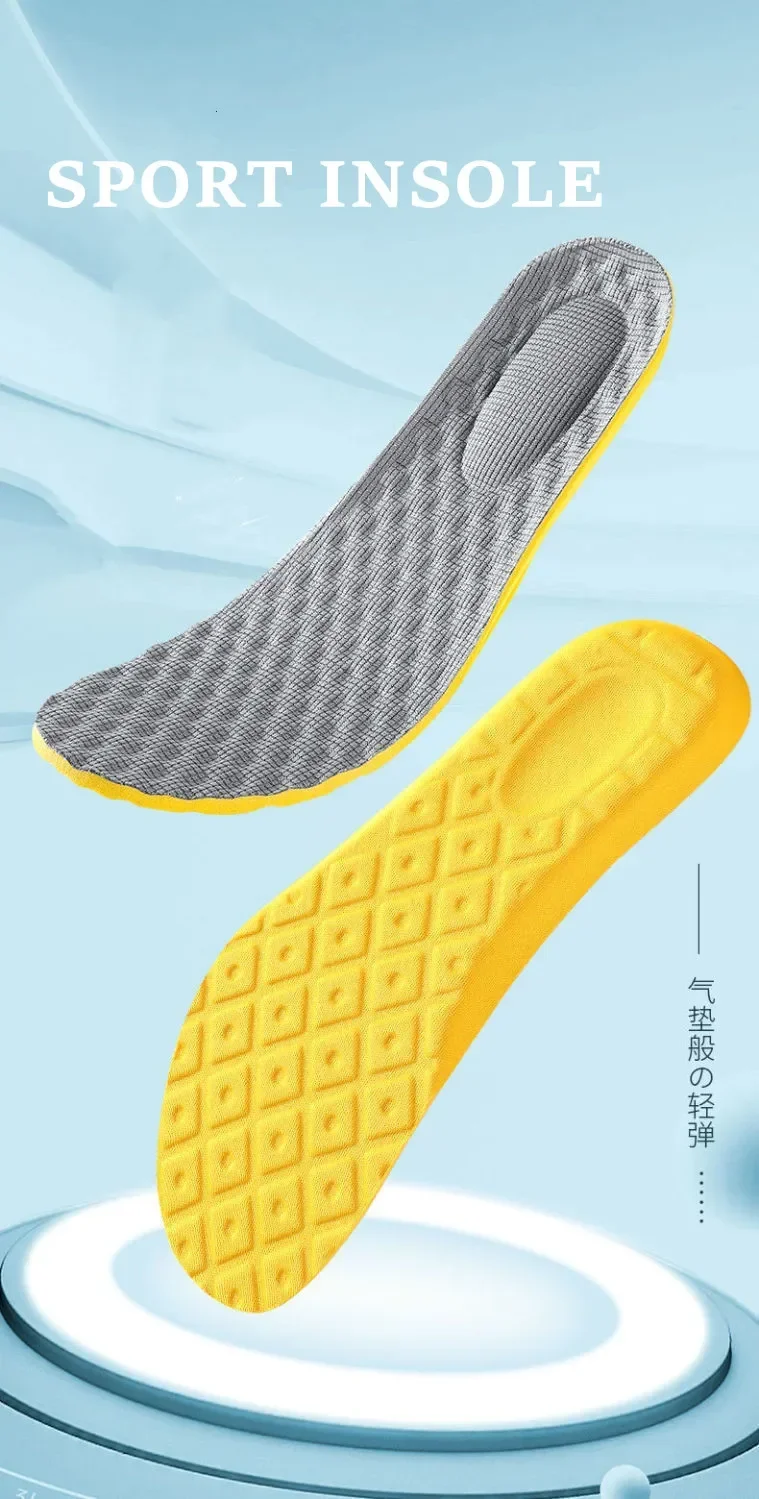 Unisex Memory Foam Arch Support Insoles, Soft Comfort Shoe Pads, Shock Absorbing Inserts for Sneakers, Foot Care for Long Time