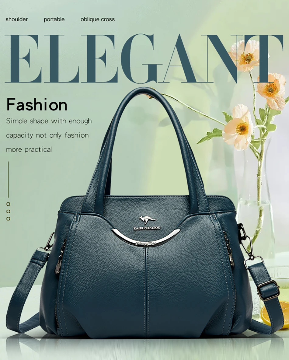 2026 Luxury Designer Women's Handbag Multi-Pocket Soft Leather Female Shoulder Bag High Quality Girl Tote Bolsas Sac a Main