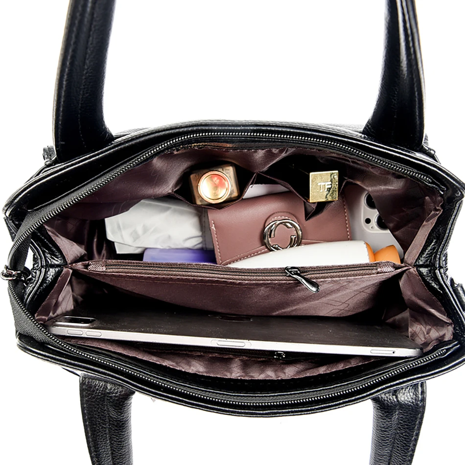 2026 Luxury Designer Women's Handbag Multi-Pocket Soft Leather Female Shoulder Bag High Quality Girl Tote Bolsas Sac a Main