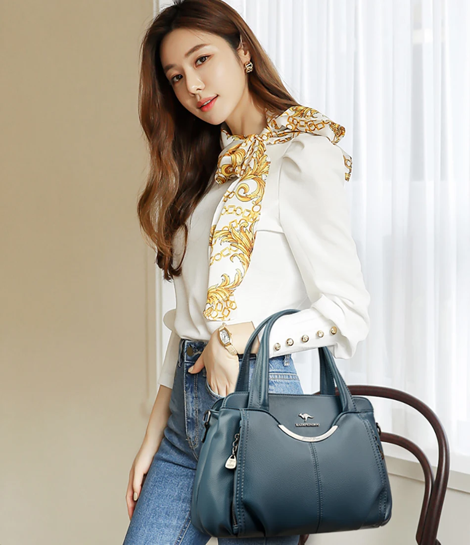 2026 Luxury Designer Women's Handbag Multi-Pocket Soft Leather Female Shoulder Bag High Quality Girl Tote Bolsas Sac a Main