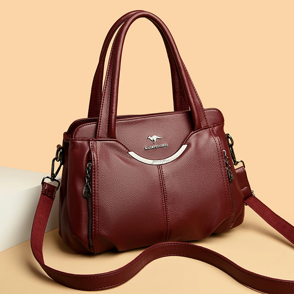 2026 Luxury Designer Women's Handbag Multi-Pocket Soft Leather Female Shoulder Bag High Quality Girl Tote Bolsas Sac a Main