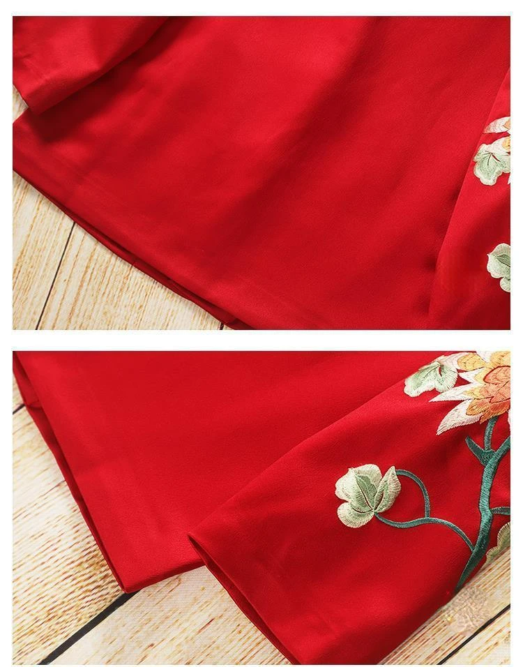 Embroidered Blouse Ethnic Style Retro Embroidery Chinese Blouse Women New Style Jacket Loose Cotton Coat Women's Autumn Hanfu