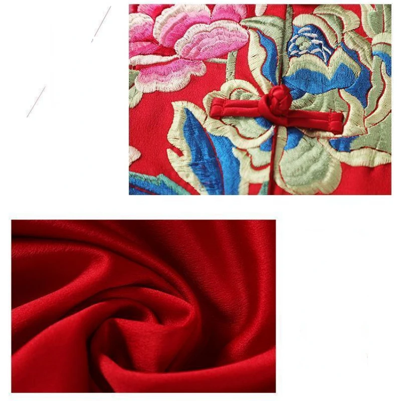 Embroidered Blouse Ethnic Style Retro Embroidery Chinese Blouse Women New Style Jacket Loose Cotton Coat Women's Autumn Hanfu