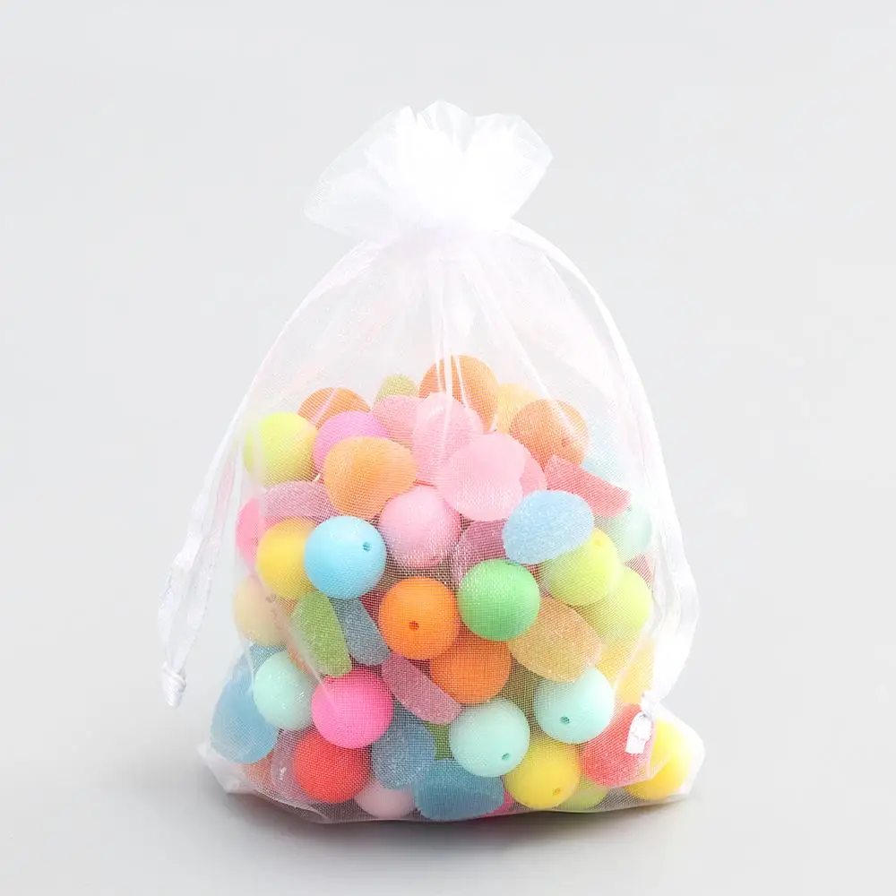25Pcs/Set Organza Gauze Drawstring Bag Party Supply Christmas Favor Jewelry Packing Pouches Wedding Candy Pocket Gift Bags