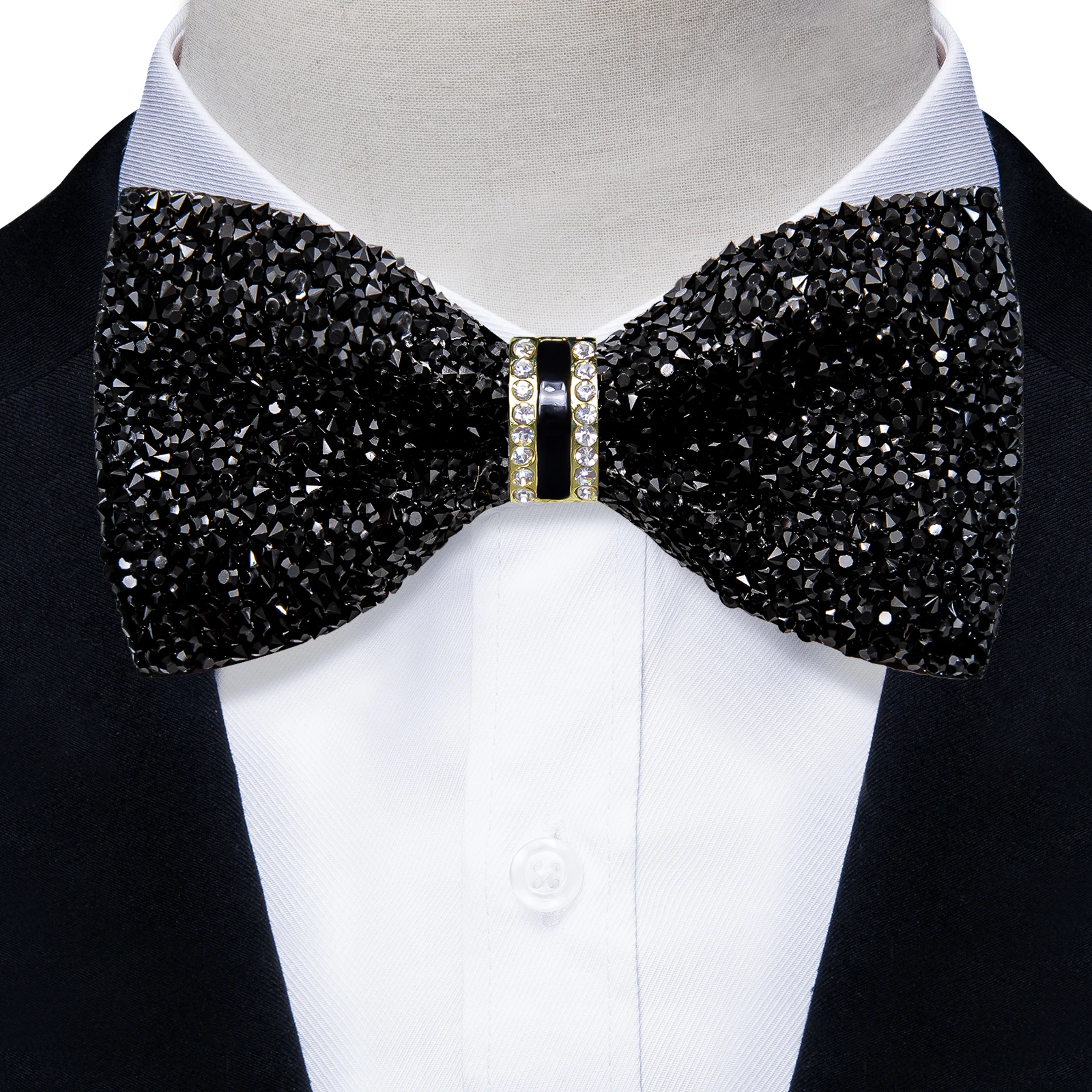 Shinny Rhinestone Diamond Bow Tie Pre-tied Bowknot for Wedding Prom Tuxedo Suits Black Red Green Butterfly Gift for Men