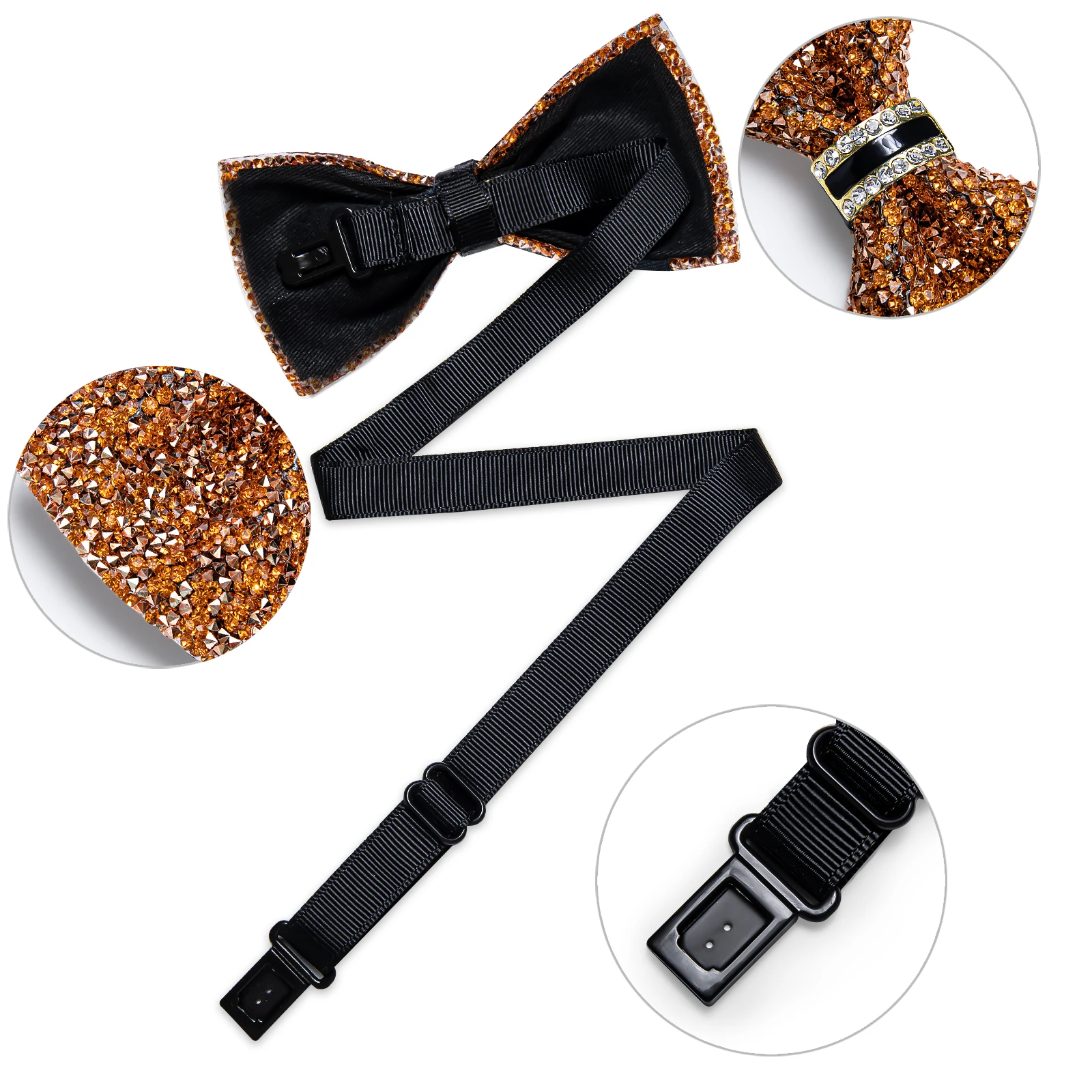 Shinny Rhinestone Diamond Bow Tie Pre-tied Bowknot for Wedding Prom Tuxedo Suits Black Red Green Butterfly Gift for Men