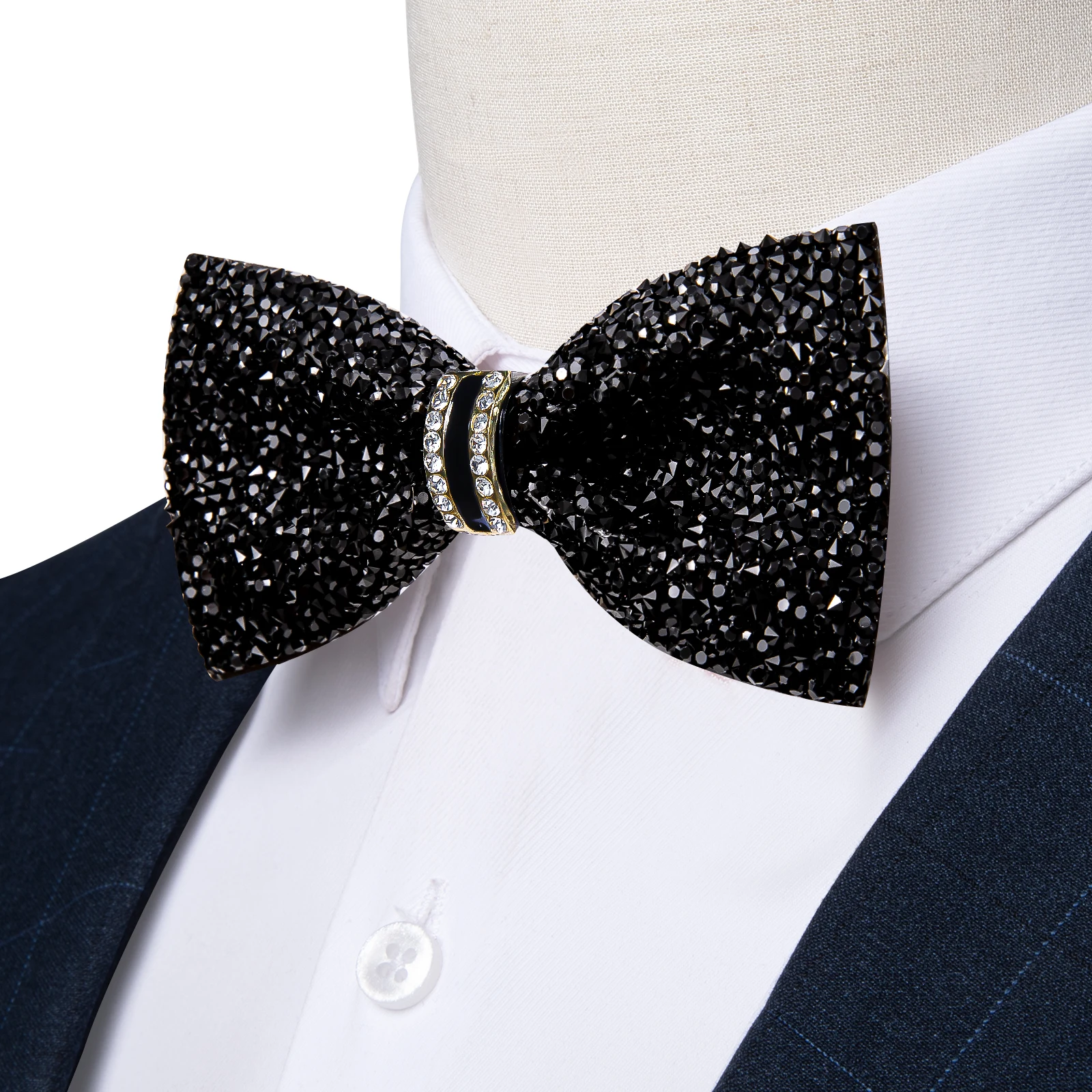 Shinny Rhinestone Diamond Bow Tie Pre-tied Bowknot for Wedding Prom Tuxedo Suits Black Red Green Butterfly Gift for Men