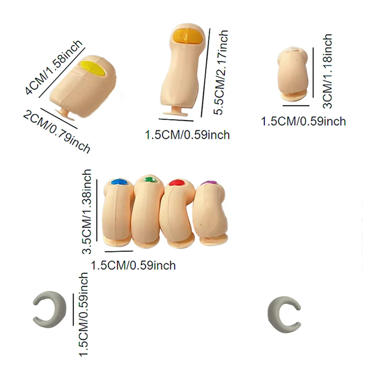 3D Toe Charms Fingers Set DIY Funny Toe Simulation Foot Thumbs Hole Shoe Decoration Summer Slippers Accessories