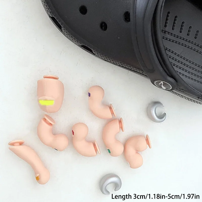 3D Toe Charms Fingers Set DIY Funny Toe Simulation Foot Thumbs Hole Shoe Decoration Summer Slippers Accessories