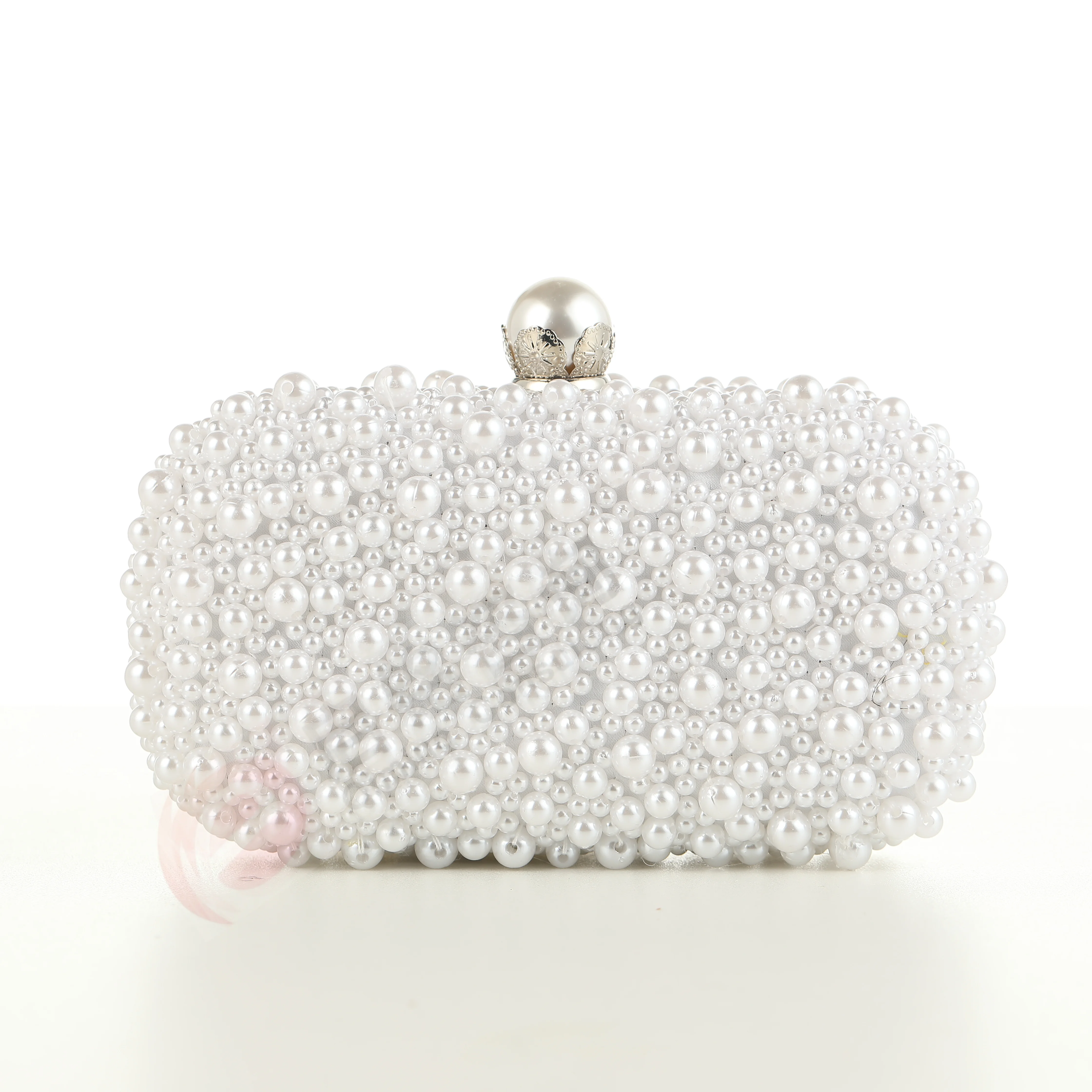 Luxury handmade wedding evening bag chain shoulder bag Full Beaded clutch bag Ladies Artificial Pearls Handbag for Wedding Party