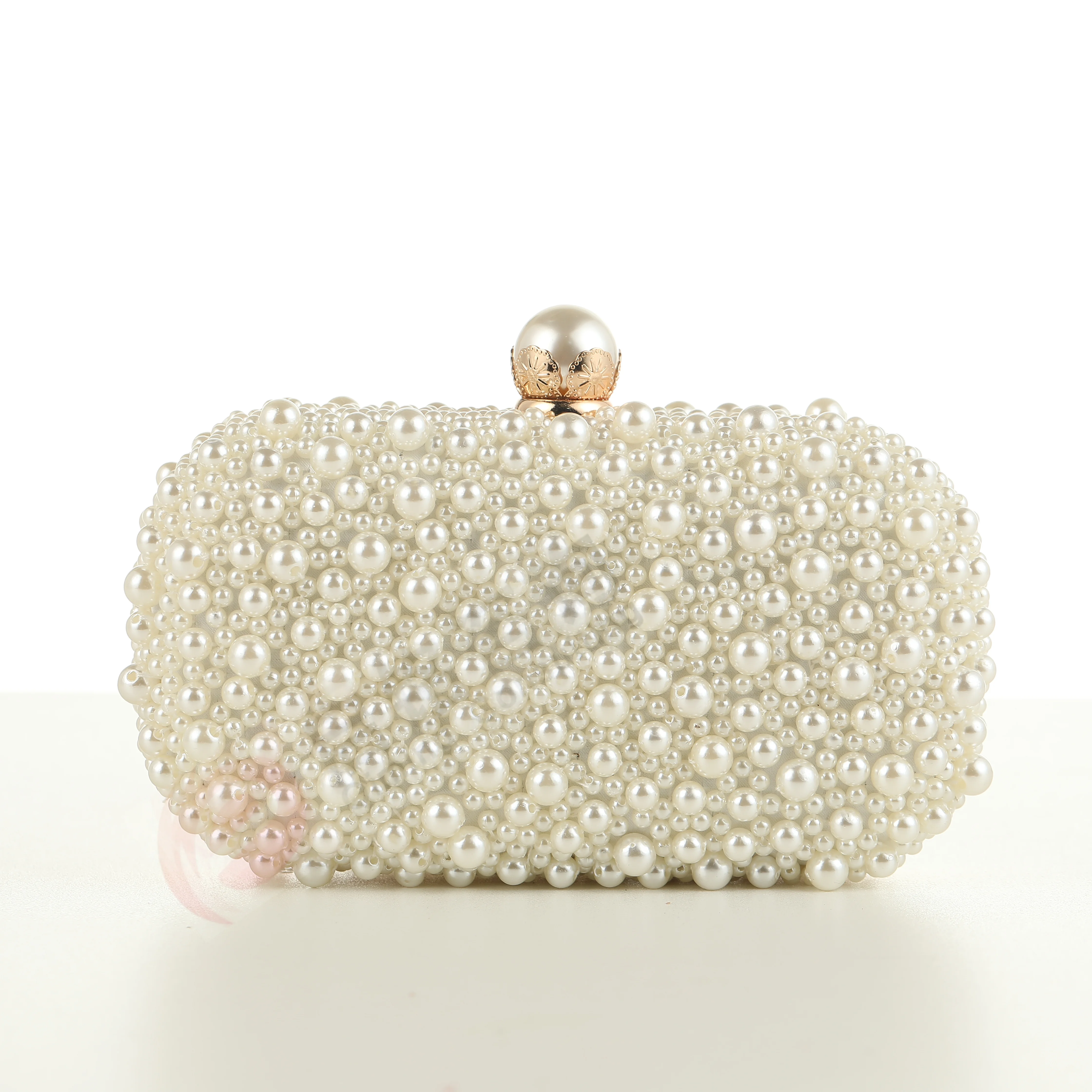 Luxury handmade wedding evening bag chain shoulder bag Full Beaded clutch bag Ladies Artificial Pearls Handbag for Wedding Party