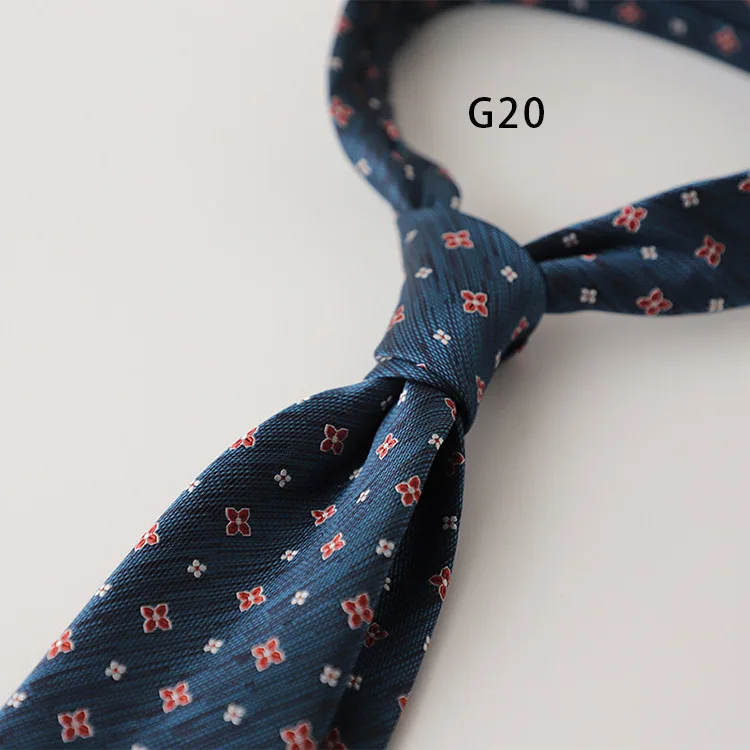 Korean Formal 8CM Polyester Jacquard Neck Ties For Men Luxury Striped Plaid Wine Red Brown Neckties Business Tie Wedding Cravat