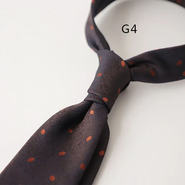 Korean Formal 8CM Polyester Jacquard Neck Ties For Men Luxury Striped Plaid Wine Red Brown Neckties Business Tie Wedding Cravat