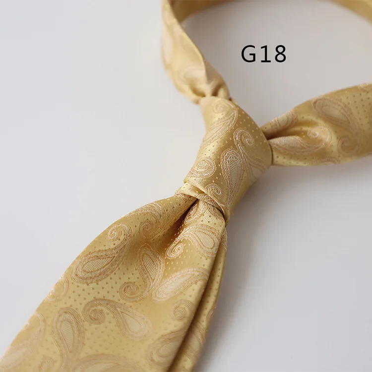 Korean Formal 8CM Polyester Jacquard Neck Ties For Men Luxury Striped Plaid Wine Red Brown Neckties Business Tie Wedding Cravat