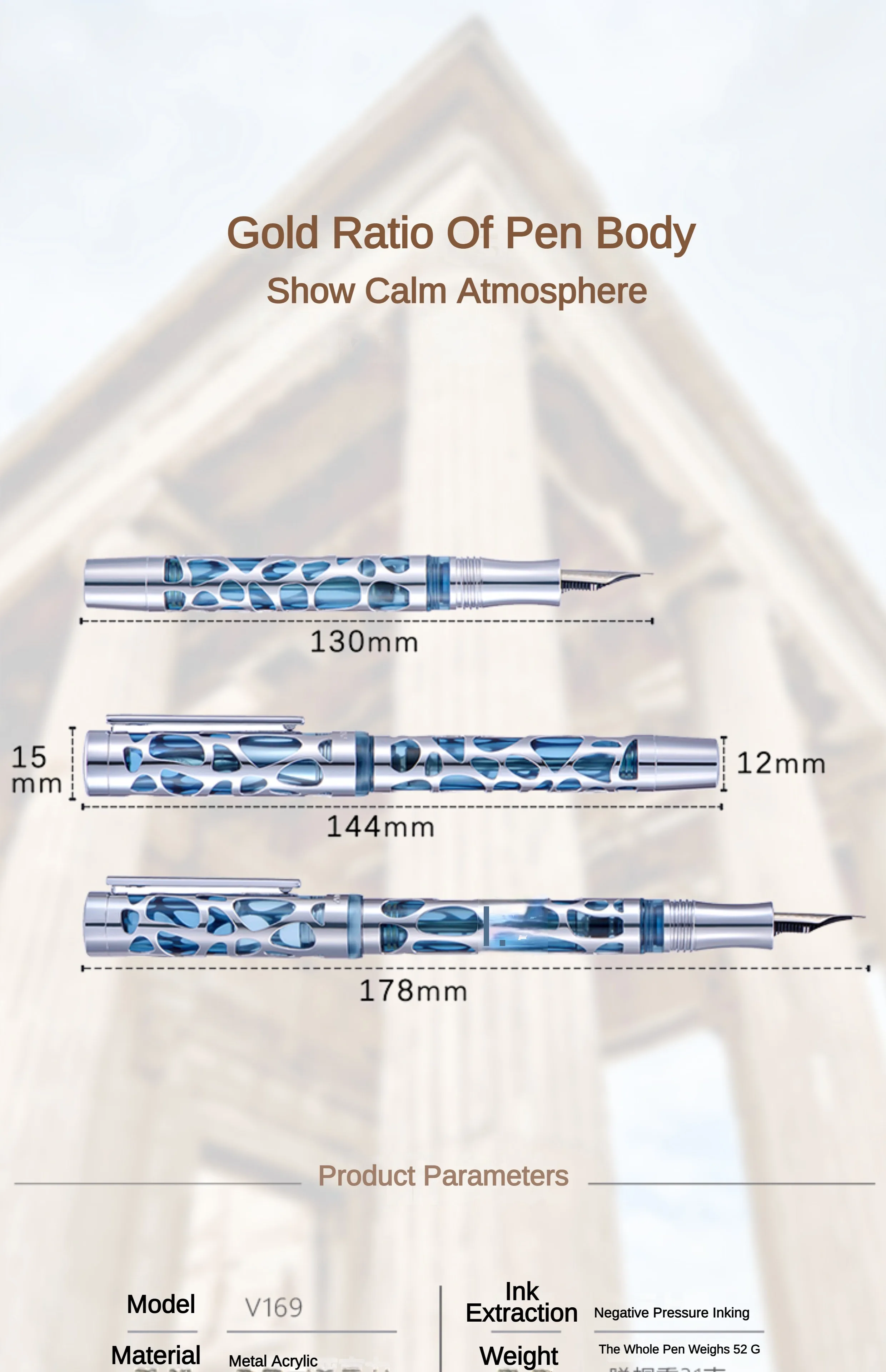 Asvine V169 Vacuum Filling Fountain Pen Luxury Elegant Transparent Acrylic Skeleton Hollow Carved Writing Supplies Stationery