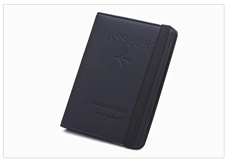 Women Men Travel Passport Holder Cover Case RFID PU Leather Credit ID Card Holder Case Ticket Protective Wallet