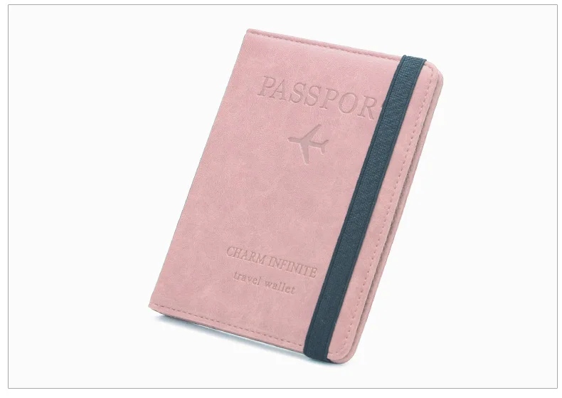 Women Men Travel Passport Holder Cover Case RFID PU Leather Credit ID Card Holder Case Ticket Protective Wallet