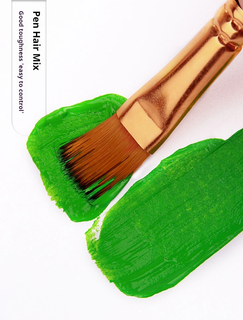 12 PCS Nylon Bristle Brushes Set for Artists And Amateurs - Flat Brushes for Watercolor Oil Paint Acrylic Painting