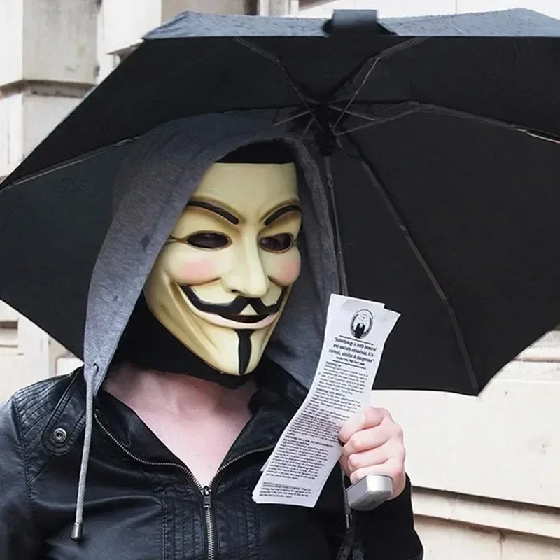 Halloween The V for Vendetta Party Cosplay Masque Mask Anonymous Guy Fawkes Fancy Dress Adult Costume Accessory Macka Mascaras