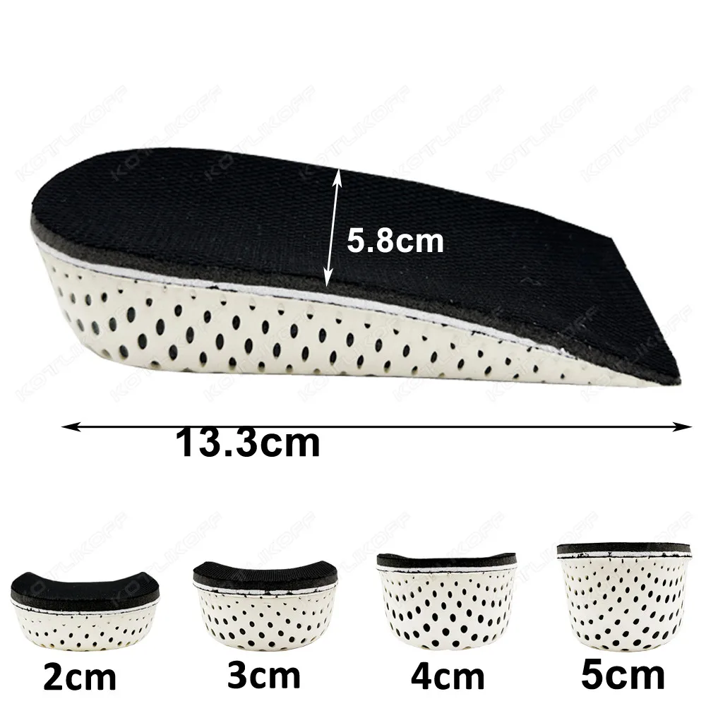 1 Pair For Women Men Height Increase Insole Half Shoe Insoles Heel Insert Sports Shoes Pad Cushion 2-5 CM Invisible Shoe Lifts