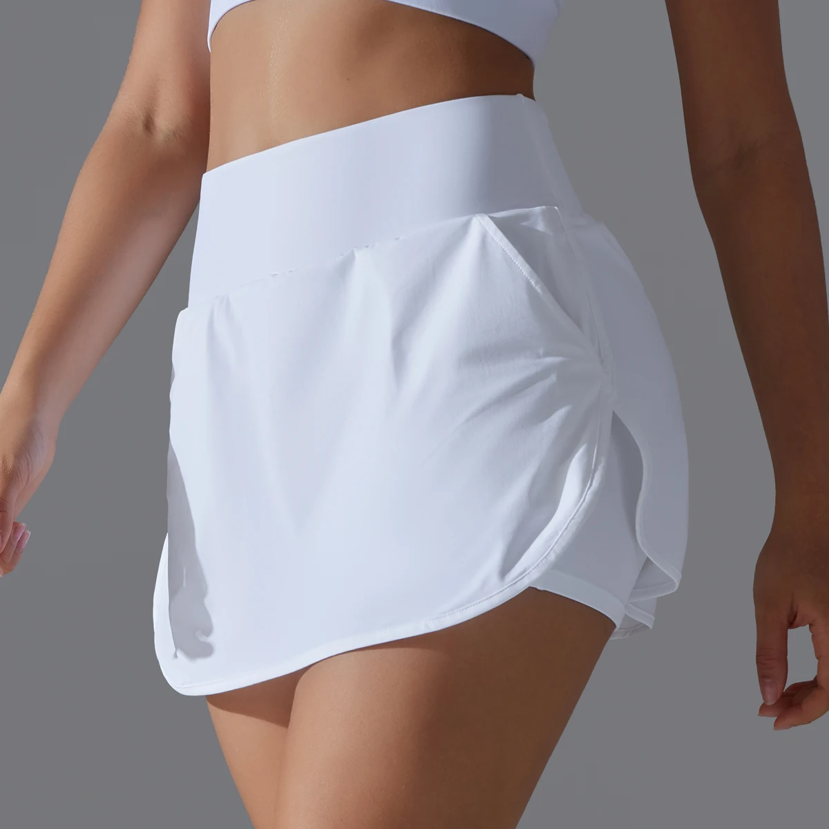 Women Gym Running Shorts Double Deck Quick Dry Gym Sport Shorts Fitness Jogging Workout Shorts With Pocket Sports Tight Short