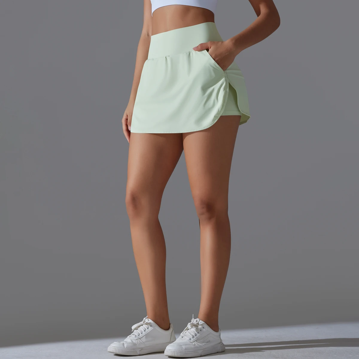 Women Gym Running Shorts Double Deck Quick Dry Gym Sport Shorts Fitness Jogging Workout Shorts With Pocket Sports Tight Short