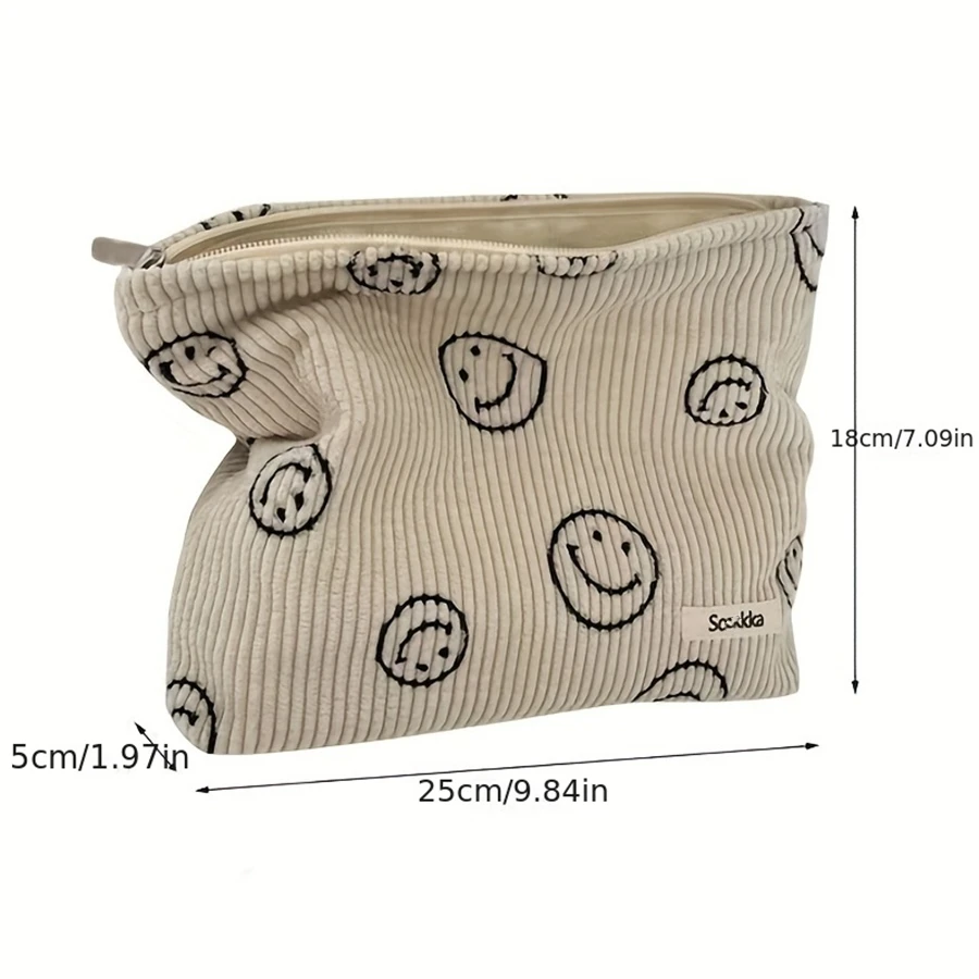 Makeup Bag Large Checkered Cosmetic Bag Capacity Travel Toiletry Bag Cute Makeup Brushes Aesthetic Accessories Storage Bag