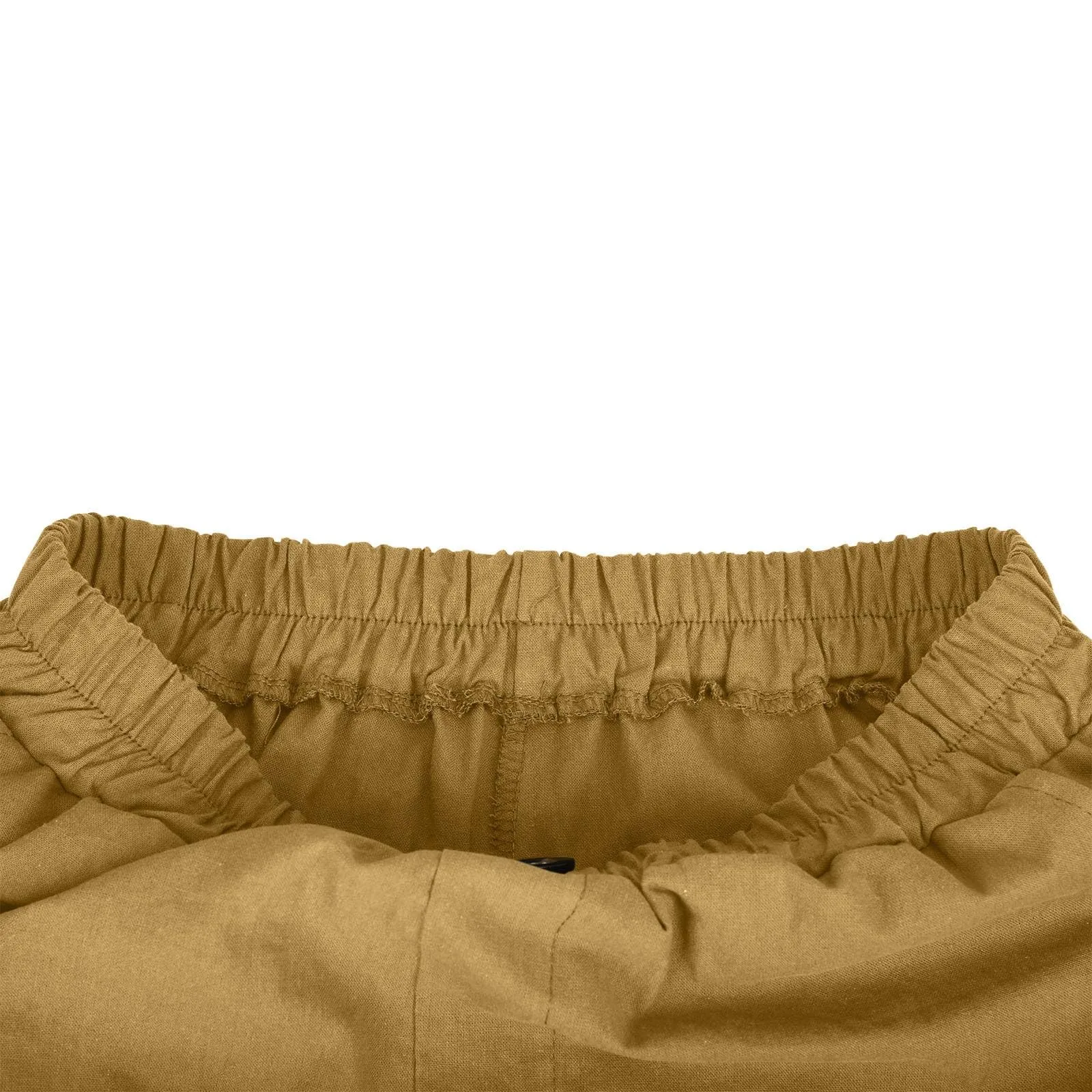 Female Fashion Solid Color Elastic High Waist Pocket Button Up Loose Cotton Linen Five Length Shorts Summer Soft Comfort Pants