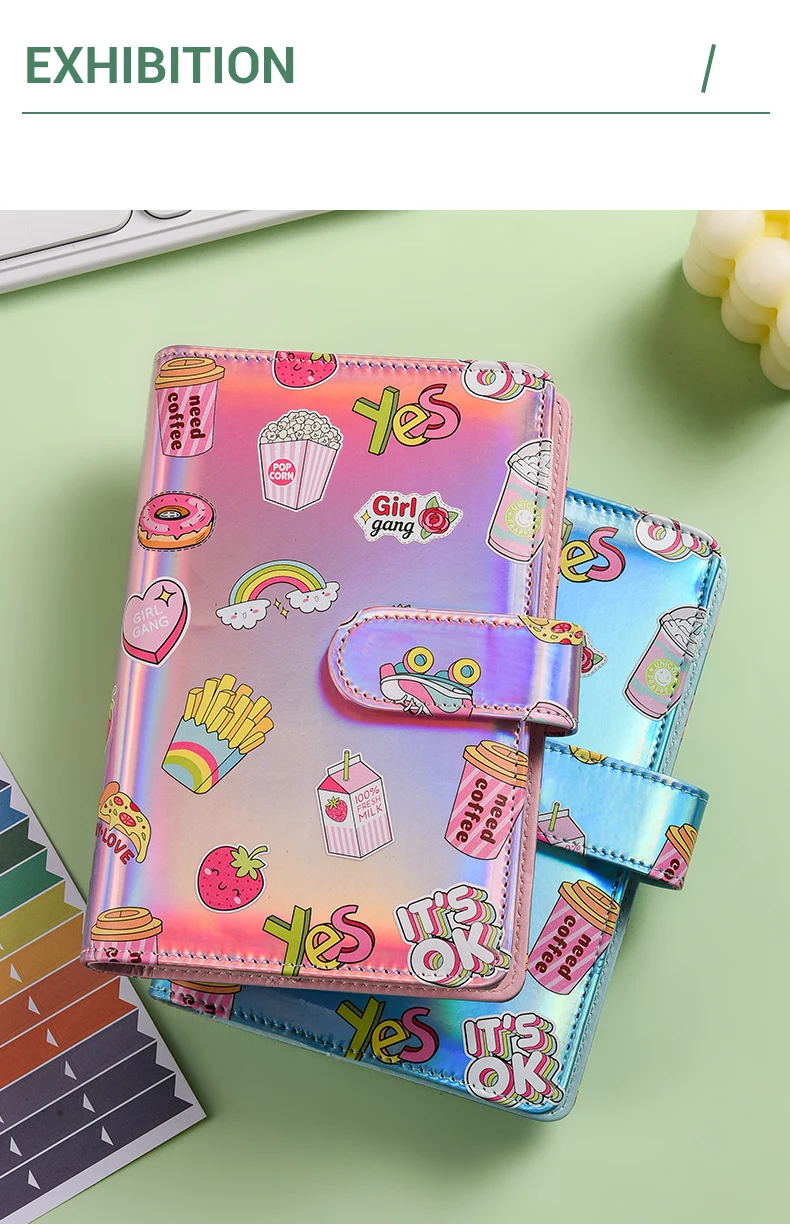 New A6 Cute Laser Money Budget Planner Binder Zipper Envelopes Cash Envelopes For Budgeting Money Organizer For Budget Binder