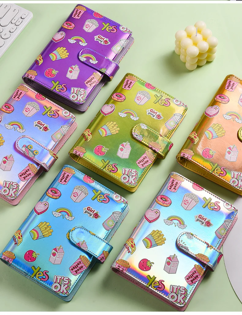 New A6 Cute Laser Money Budget Planner Binder Zipper Envelopes Cash Envelopes For Budgeting Money Organizer For Budget Binder