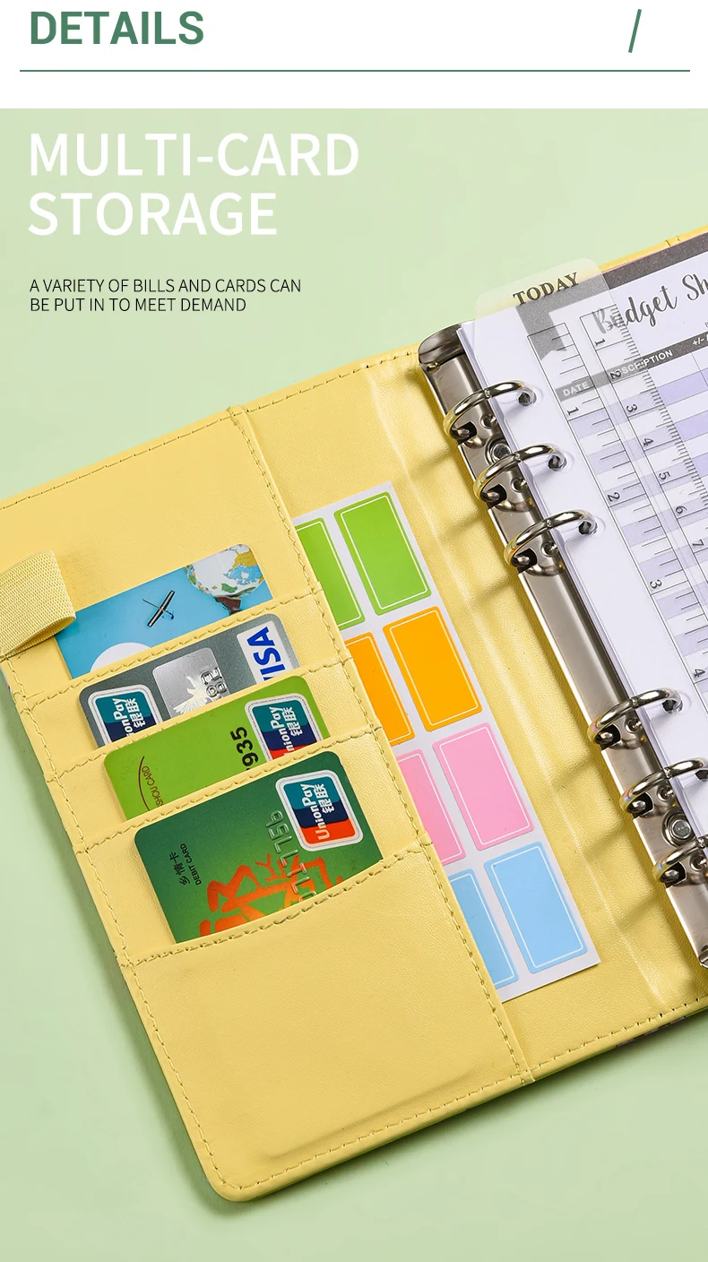 New A6 Cute Laser Money Budget Planner Binder Zipper Envelopes Cash Envelopes For Budgeting Money Organizer For Budget Binder