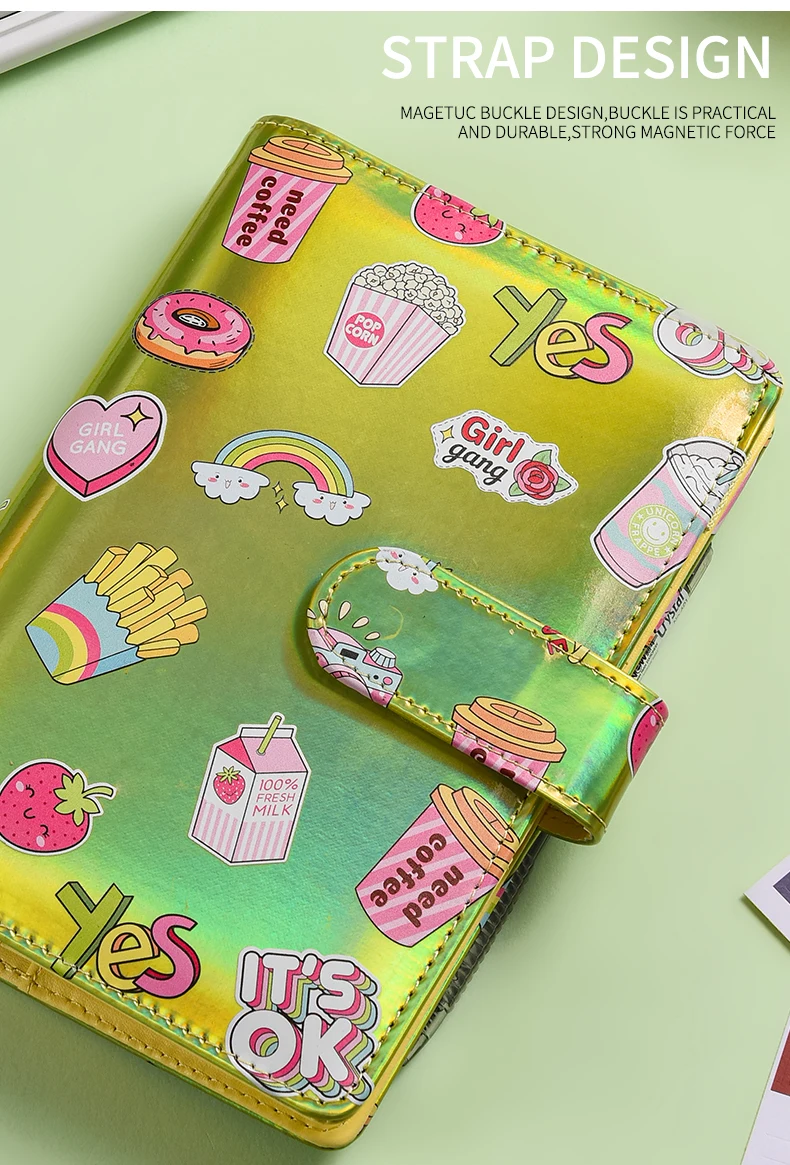 New A6 Cute Laser Money Budget Planner Binder Zipper Envelopes Cash Envelopes For Budgeting Money Organizer For Budget Binder