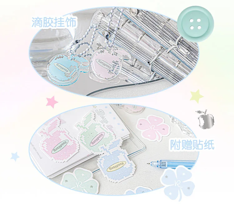 MINKYS M5 Pocket Binder Notebook Planner Yearly Daily Weekly Agenda Book Photo Book Kawaii School Stationery