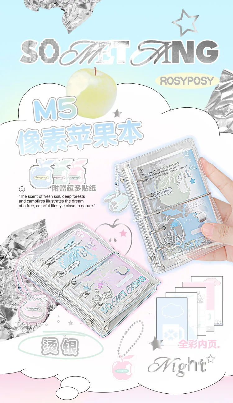 MINKYS M5 Pocket Binder Notebook Planner Yearly Daily Weekly Agenda Book Photo Book Kawaii School Stationery