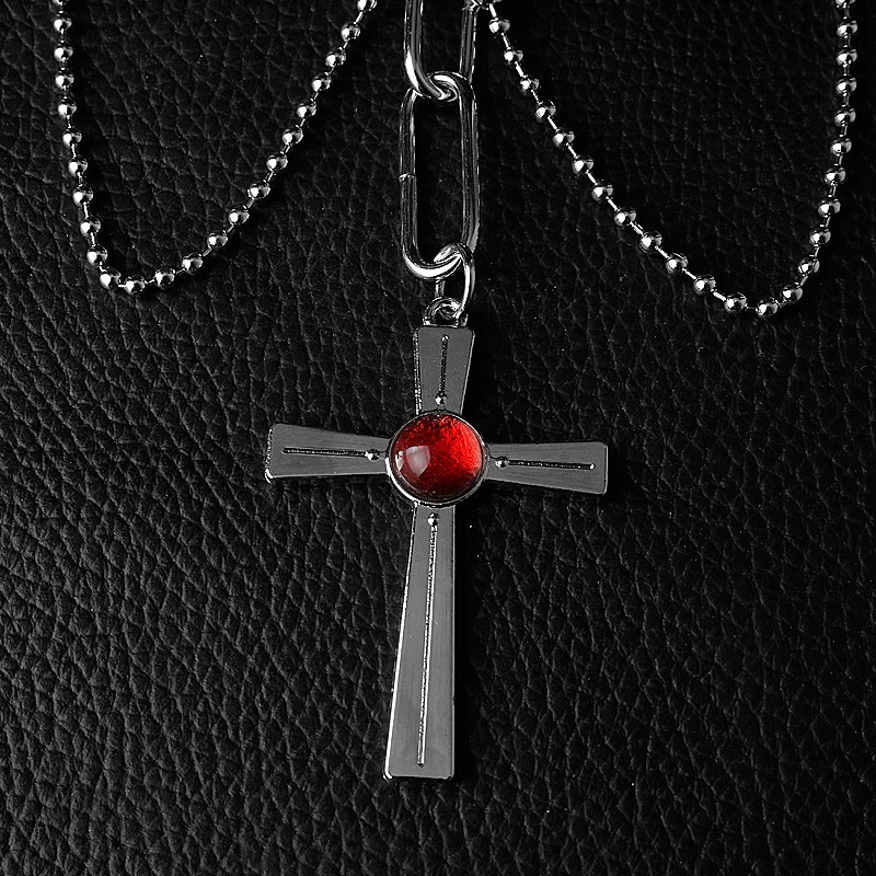 anime cosplay Rosario and Vampire pendant necklace figure Akashiya Moka leather choker clavicle chain jewelry fans gifts