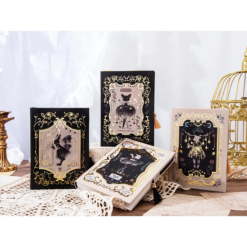 Gothic Series Retro Notebook Classic Design Color Page Illustration Hardcover Diary Young Rrtists Notepad
