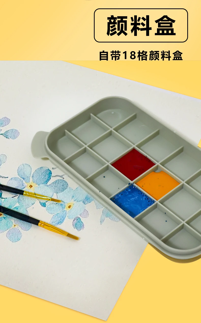 Multi-Use Paint Brush Basin with Brushes Holder,Washer,Trays,Palette Box-Artist Cleaner Cup for Watercolor Oil Painting with Lid