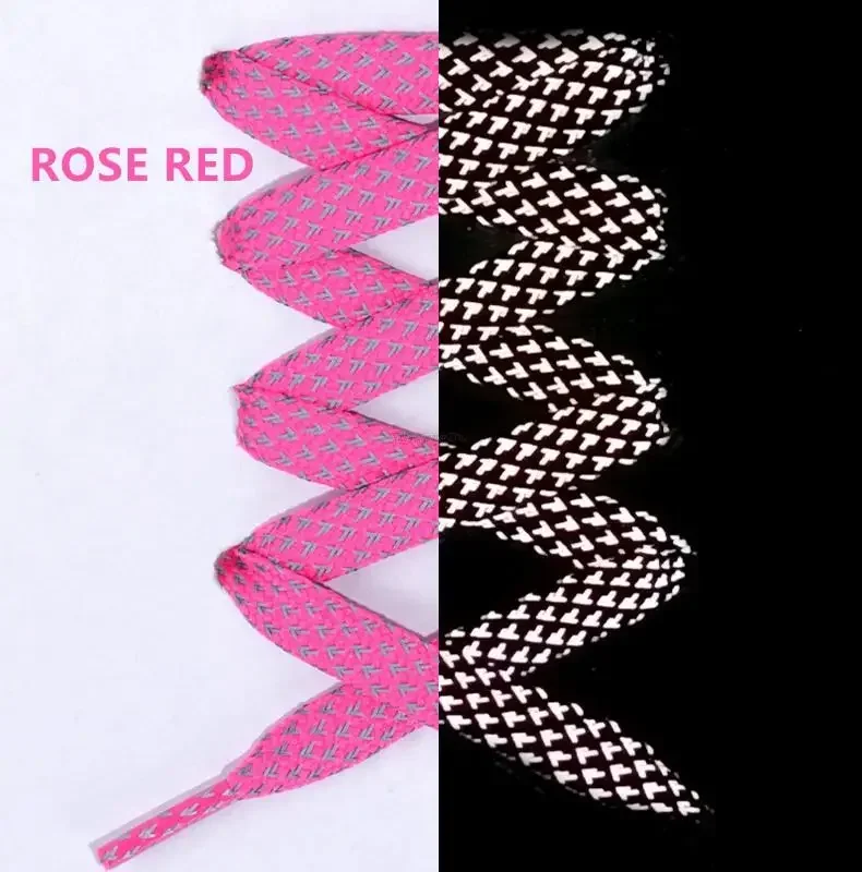 3M Reflective Flat Shoelaces for Sneakers Colorful Reflective Shoe Laces Luminous Shoelace 100/120/140/160CM Shoestrings 1 Pair