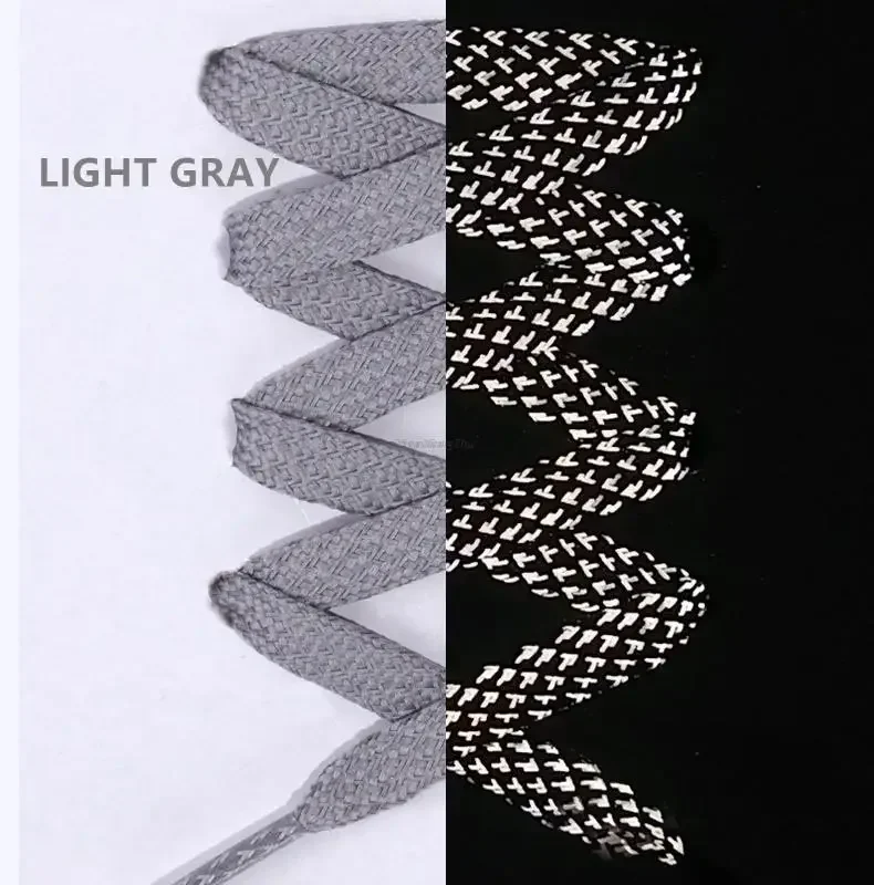 3M Reflective Flat Shoelaces for Sneakers Colorful Reflective Shoe Laces Luminous Shoelace 100/120/140/160CM Shoestrings 1 Pair