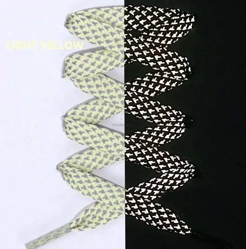 3M Reflective Flat Shoelaces for Sneakers Colorful Reflective Shoe Laces Luminous Shoelace 100/120/140/160CM Shoestrings 1 Pair