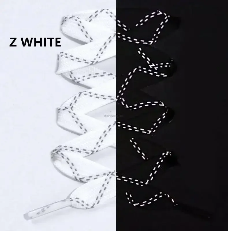 3M Reflective Flat Shoelaces for Sneakers Colorful Reflective Shoe Laces Luminous Shoelace 100/120/140/160CM Shoestrings 1 Pair