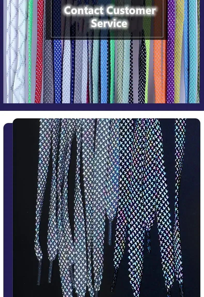 3M Reflective Flat Shoelaces for Sneakers Colorful Reflective Shoe Laces Luminous Shoelace 100/120/140/160CM Shoestrings 1 Pair