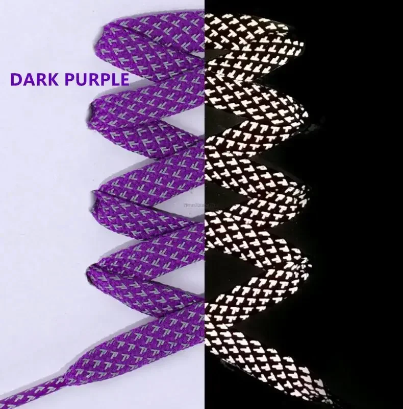 3M Reflective Flat Shoelaces for Sneakers Colorful Reflective Shoe Laces Luminous Shoelace 100/120/140/160CM Shoestrings 1 Pair