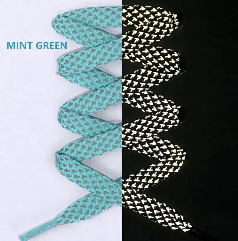 3M Reflective Flat Shoelaces for Sneakers Colorful Reflective Shoe Laces Luminous Shoelace 100/120/140/160CM Shoestrings 1 Pair